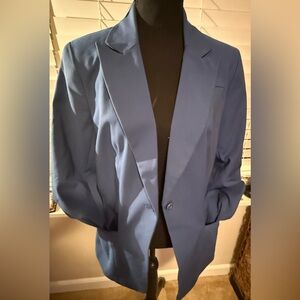NWT NY&Co Blue Blazer Womens Medium Stretch Tailored Jacket